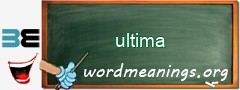 WordMeaning blackboard for ultima